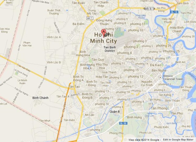Map of Ho Chi Minh City Vietnam
