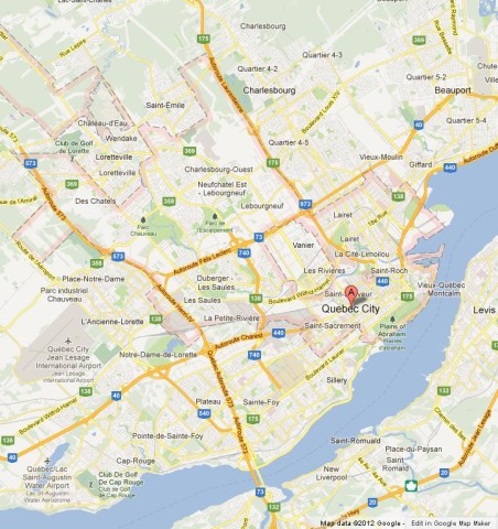 Map of Quebec City