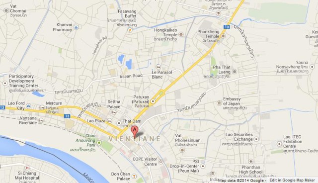 Map of Vientiane Laos