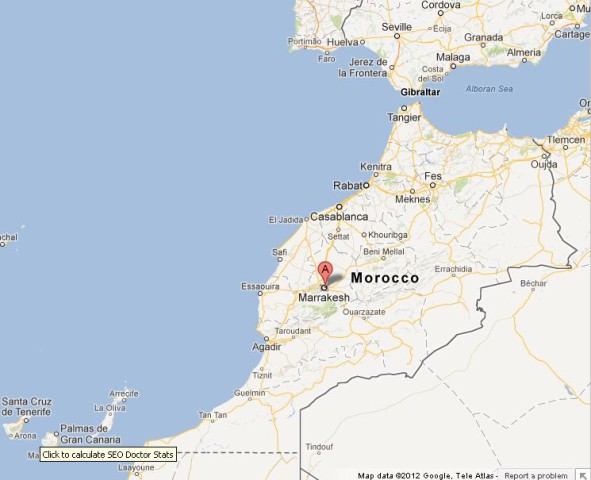 location Marrakech on Morocco Map