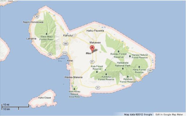 Map Maui Hawaii