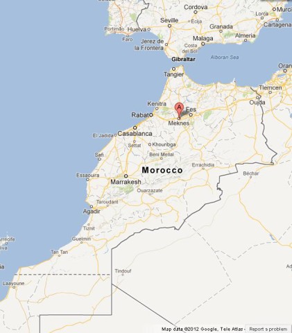 location Meknes on Map of Morocco