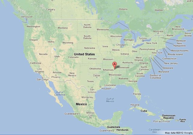 location Memphis in US Map