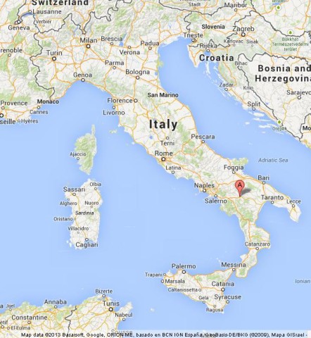 location Potenza on Map of Italy
