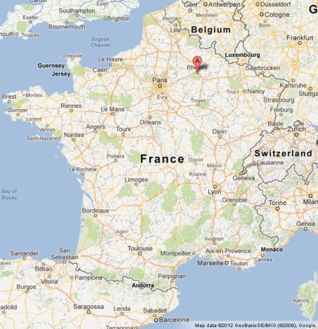 Where is Reims on Map of France