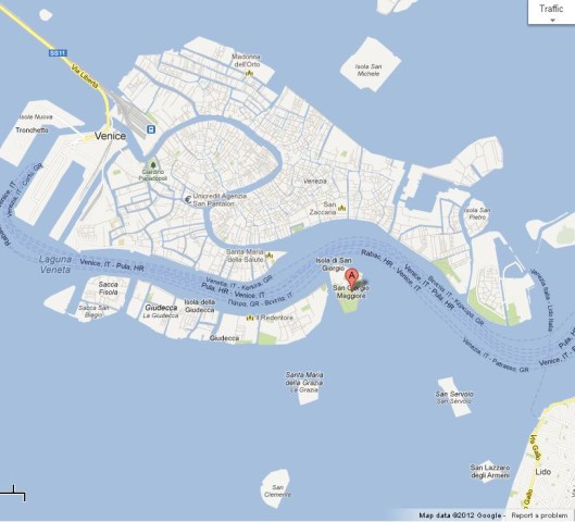 location San Giorgio Maggiore Venice Map