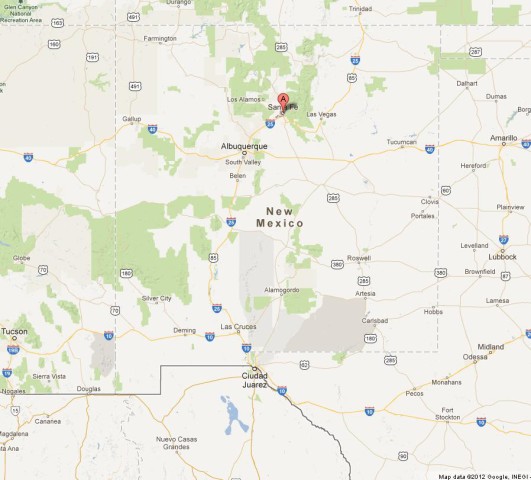 location Santa Fé on New Mexico Map