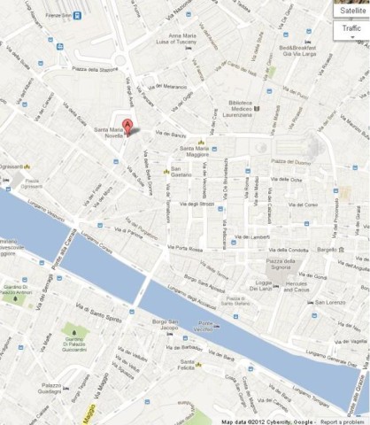 location Santa Maria Novella on Map of Florence
