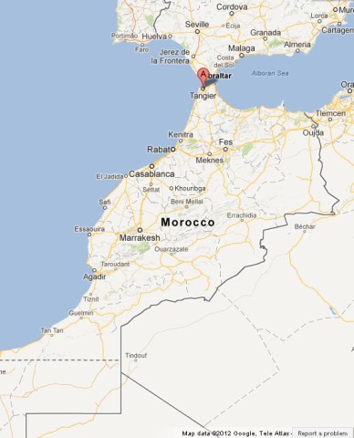 location Tangier on Morocco Map