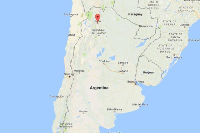 Location of Salta on map of Argentina