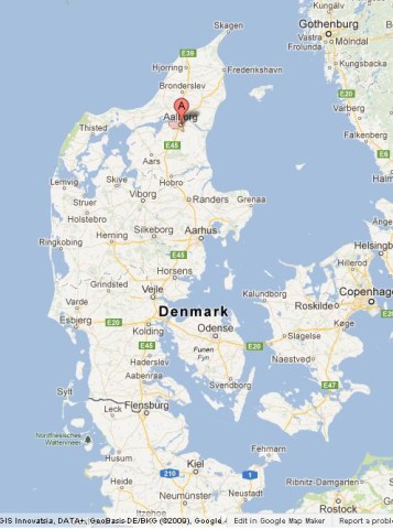 location Aalborg on Denmark Map