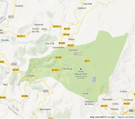 Map Alvão Natural Park