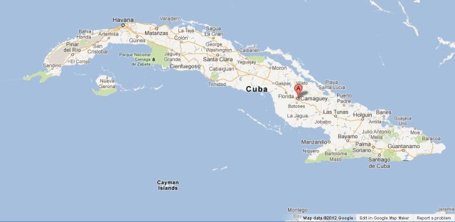 location Camaguey on Map of Cuba