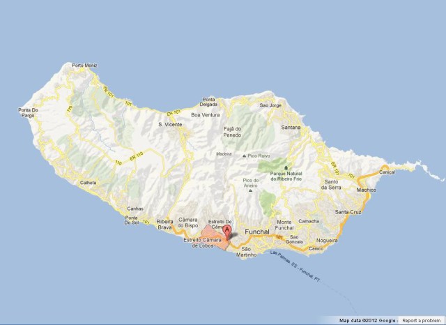 location Camara de Lobos on Madeira Map