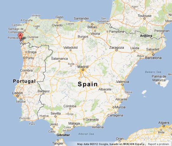 location Cies Islands on Spain Map