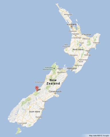 Where is Franz Josef Glacier on New Zealand Map