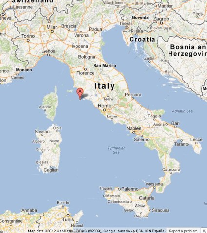 location Isola del Giglio on Map of Italy