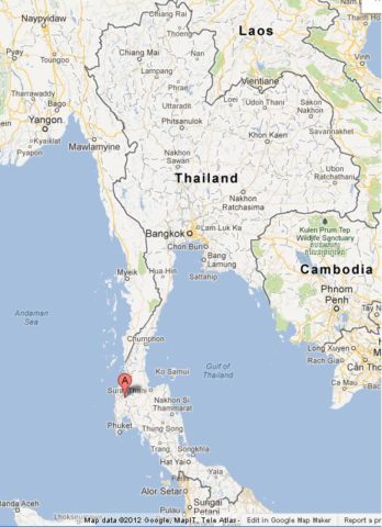 Where is Khao Sok on Thailand Map