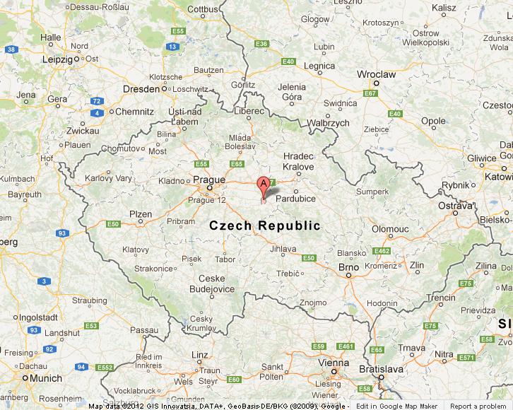 Kutna Hora On Czech Republic Map 
