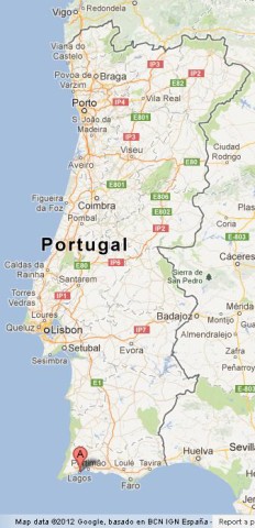 location Lagos on Map of Portugal