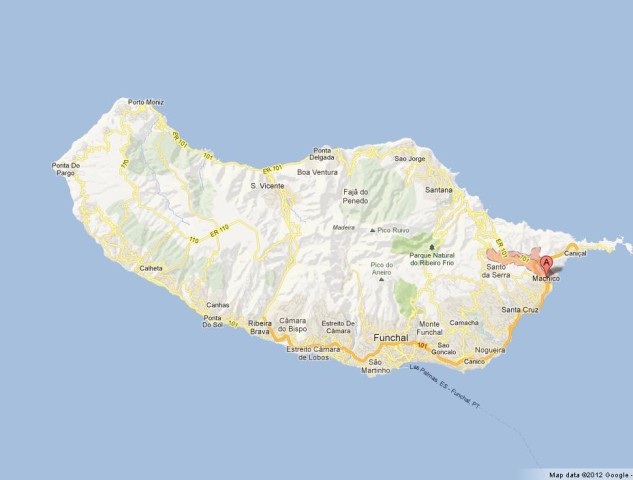 location Machico on Madeira Map
