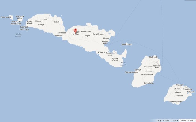 Map of Aran Islands Ireland