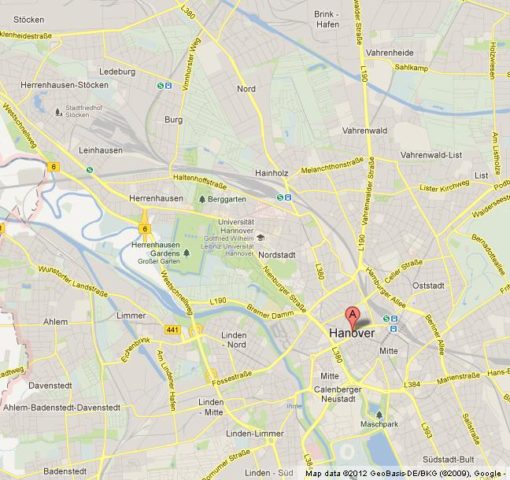 Map of Hannover Germany