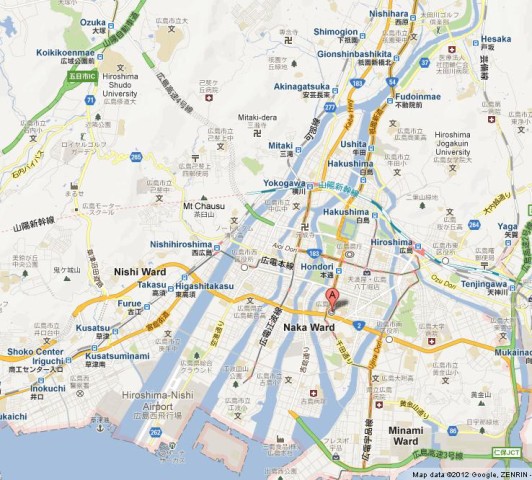 Map of Hiroshima Japan