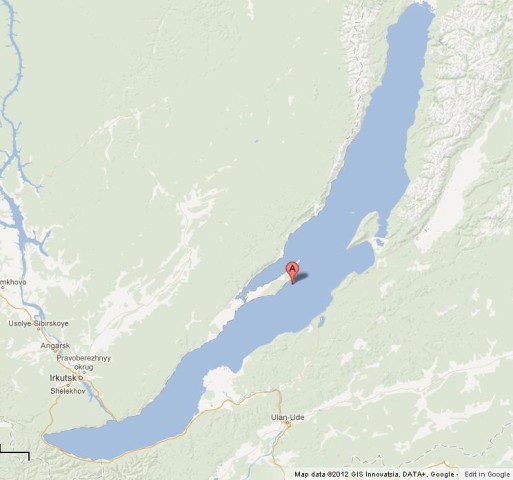 Map of Lake Baikal Russia