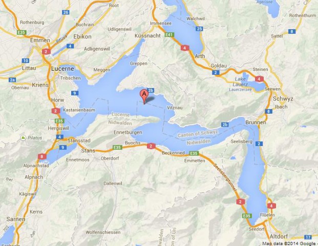 Map of Lake Lucerne Switzerland