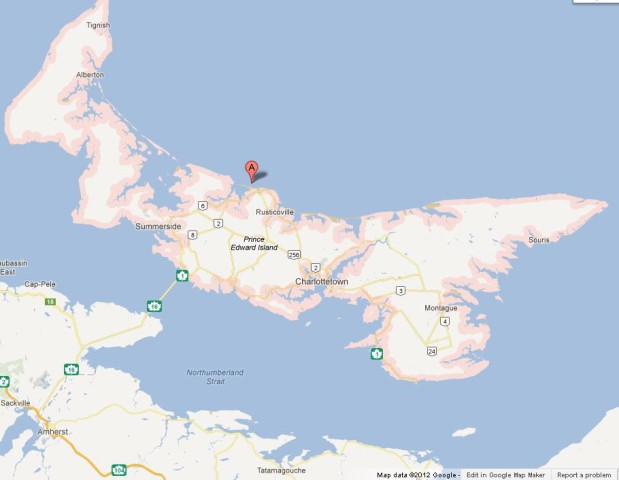 Map of Prince Edward Island Canada