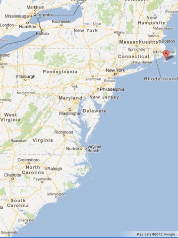 location Martha's Vineyard on US East Coast Map