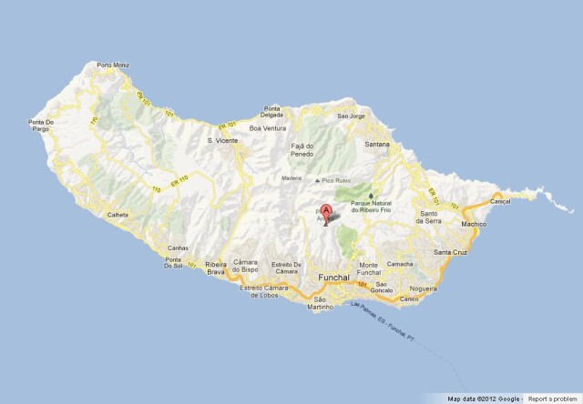 Where is Pico do Arieiro on Madeira Map