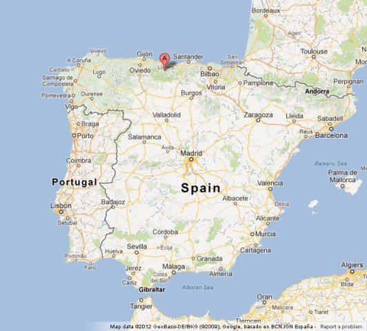 location Picos de Europa on Map of Spain