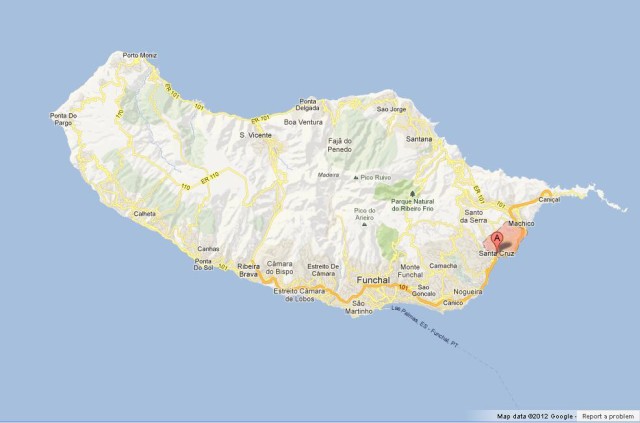 Where is Santa Cruz on Madeira Map