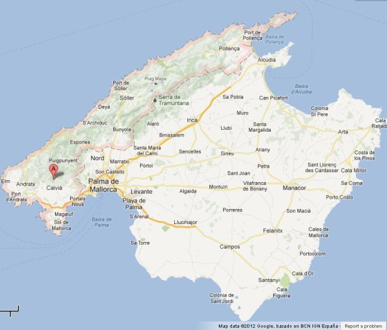 location Sierra Tramuntana Map of Mallorca
