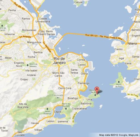 Where is Sugarloaf Mountain on Rio de Janeiro Map