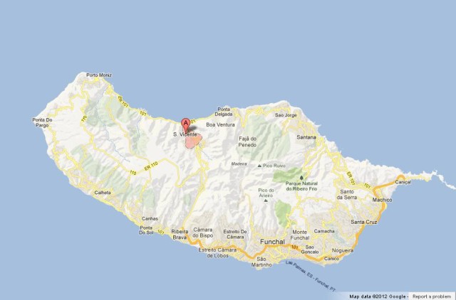 Where is São Vicente on Madeira Island Map