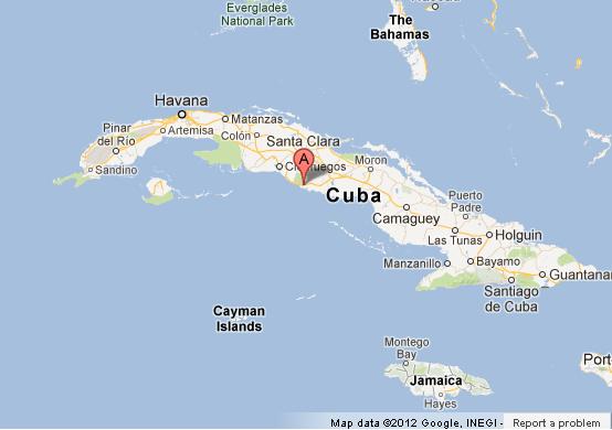 location Trinidad on Cuba Map