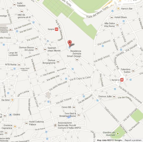 location Trinita dei Monti Church on Map of Rome