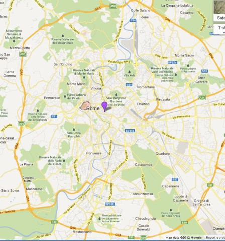 location Vatican City on Map of Rome