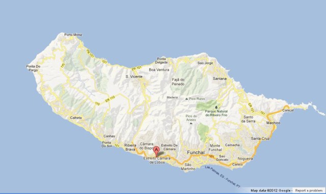 location Cabo Girão on Madeira Map