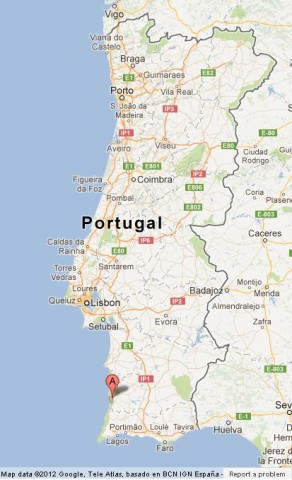 Where is Vicentine Coast on map Portugal