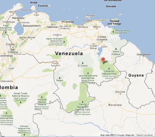 where Angel Falls on Map of Venezuela