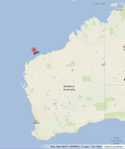 location Barrow Island on Western Australia Map