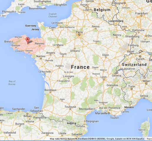 Where is Brittany on Map of France