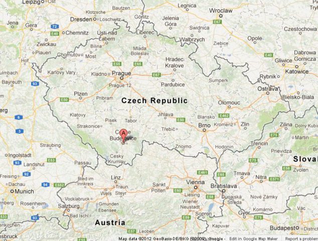 Where is Ceske Budejovice on Map of Czech Republic