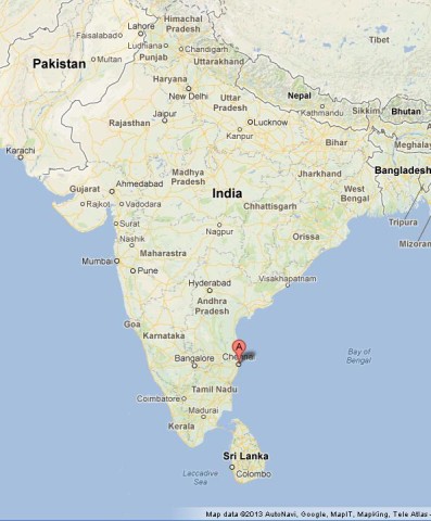 Where is Chennai on India Map