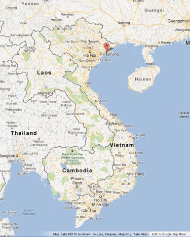 location Ha Long Bay on Map of Vietnam