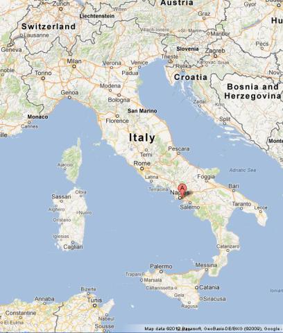 Where is Herculaneum on Map of Italy
